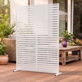 thumbnail image 1 of FOOWIN Outdoor Metal Privacy Screen Galvanized Decorative Screen, White, 1 of 9