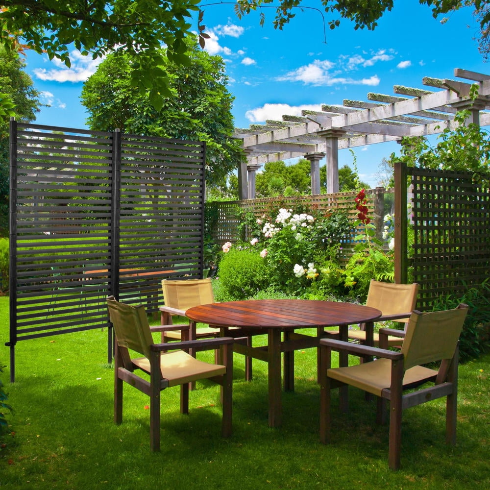 Outdoor Metal Privacy Screen Kit with Anchors - Decorative Backyard ...