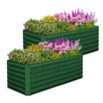 thumbnail image 1 of Outdoor Metal Raised Garden Bed,8x4x2ft Planter Box for Vegetables,Flowers,Herbs w/478 Gallon Capacity, Green, 2PCS, 1 of 8