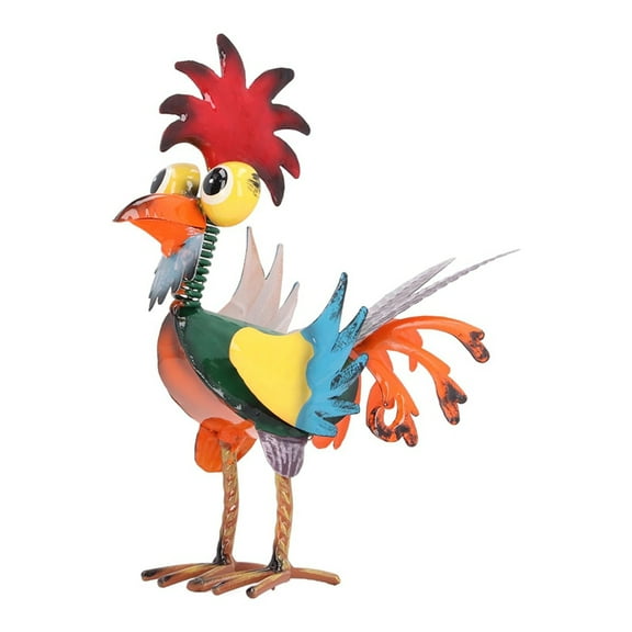 Outdoor Metal Rooster Yard Statue Decoration Decor Garden Chicken Figurine Decorations