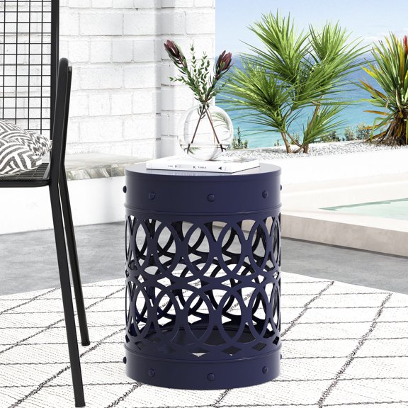 Outdoor Metal Side Table, No Assembly / Stylish for Outdoor Entertaining