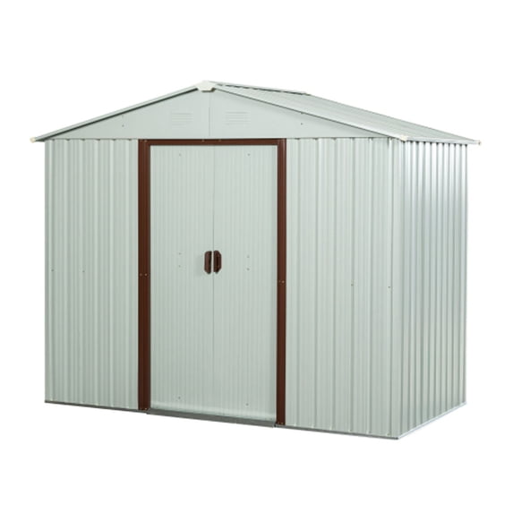 Outdoor Metal Storage Shed White