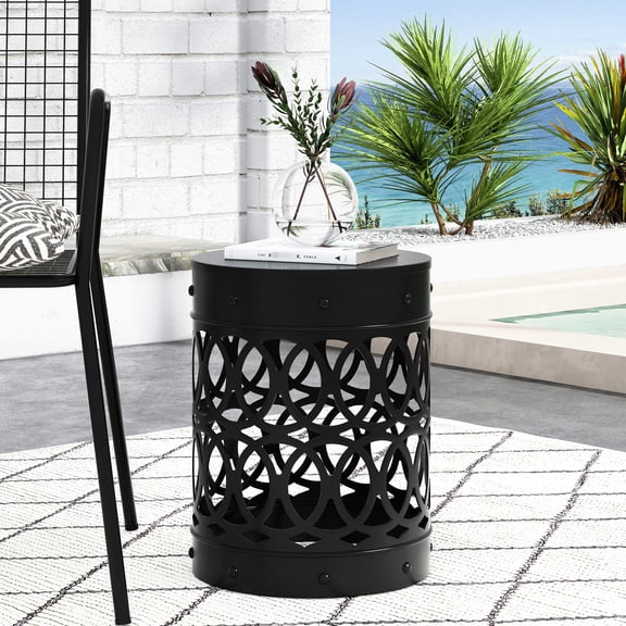 Outdoor Metal Table with Overlapping Circles | Enhances Outdoor Ambiance | Durable and Chic