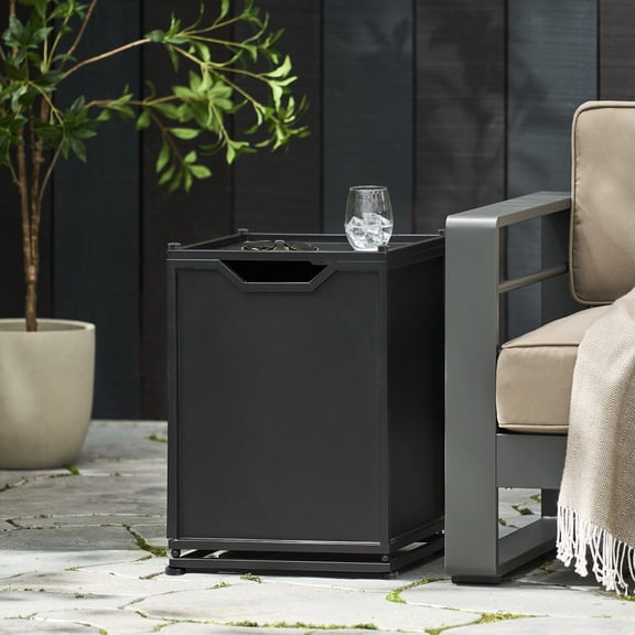 Outdoor Metal Tank Holder Side Table Matte Black for Outdoor Quality Craftsmanship with Premium Materials for Long-Lasting Durability