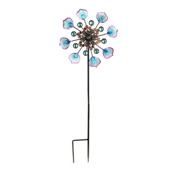 Outdoor Metal Wind Spinner - 10.24x35.43 Inch Rotating Windmill with Stake - Weather-Resistant, Rust-Proof, Decor for Garden, Yard, Patio