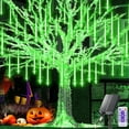thumbnail image 1 of Outdoor Meteor Shower Lights, 11.8 Inch 8 Tube 192 LEDs Meteor Light, Christmas Snow Falling Rain Lights for Xmas Tree Holiday Wedding Outdoor Party Patio Decoration (Green), 1 of 7