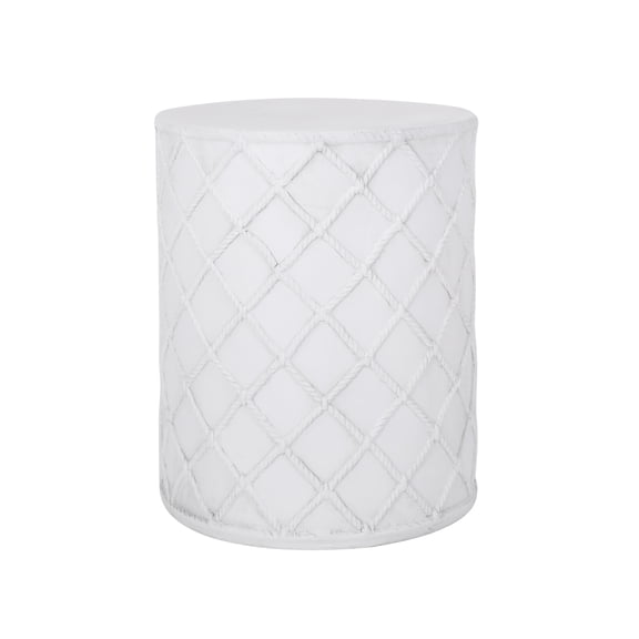 Outdoor Mgo Side Table, Antique White End Table