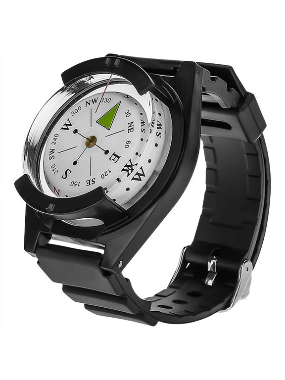 Outdoor Mini Lightweight Wristwatch with Rubber Watchband,Large Dial NavigationCompass,Waterproof Survival for Hiking, Camping, and Adventure,Portable Tool Gift for Outdoor Enthusia