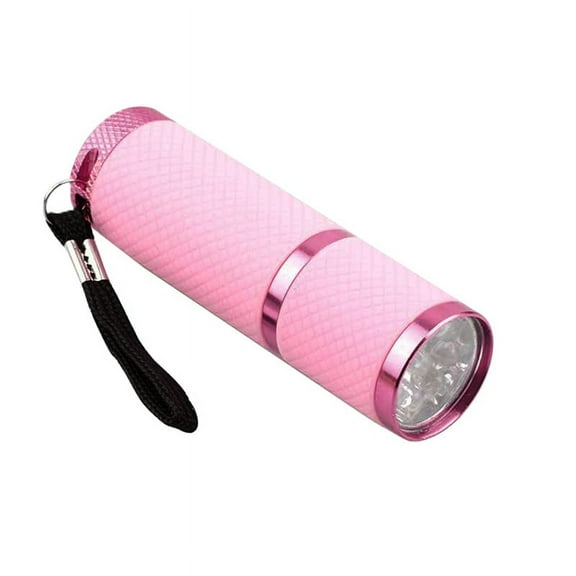 Outdoor Mini Pink Rubber Coated 9-LED Flashlight Torch-pink-