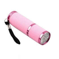 Outdoor Mini Pink Rubber Coated 9-LED Flashlight Torch