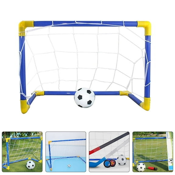 Mini Soccer Goal for Kids - Lightweight, Easy to Assemble Plastic Soccer Net for Indoor and Outdoor Play, Blue 17.68*12.58in