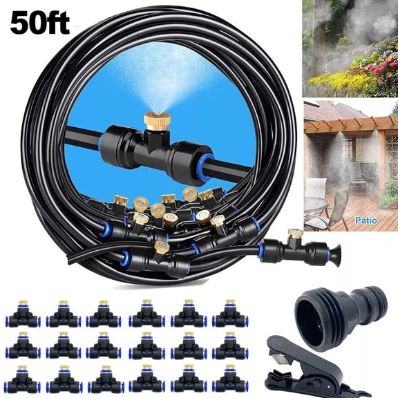 Outdoor Misting Cooling System: 20FT50FT Easy-Install Fan
