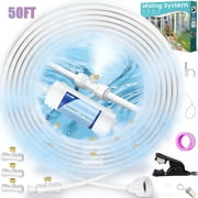 Outdoor Misting Cooling System with Advanced Filtration,50FT Misting Cooling System,15 Nozzles&Water Tap Adapter,Patio Misters for Cooling Kit,for Waterpark, Garden,Greenhouse, Canopy,Porch,Umbrella