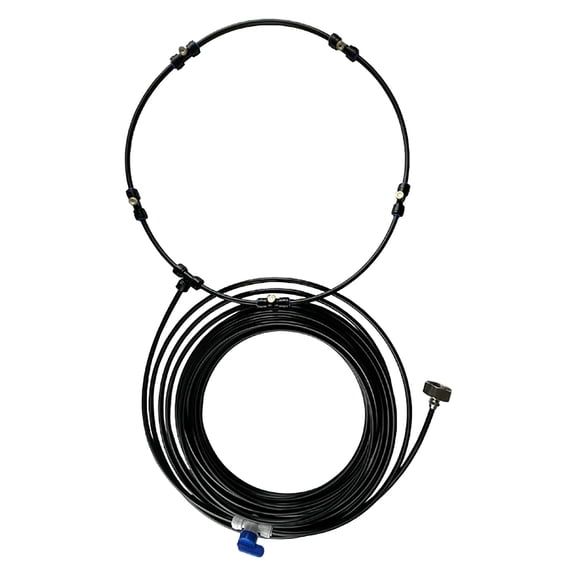 Outdoor Misting Fan Cooler, 5 Nozzle Patio Mist System for Garden Hose and Box Fan, Evaporative Cooling Sprayer for Backyard Deck and Porch Use