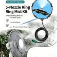 thumbnail image 1 of Outdoor Misting Fan Kit, Portable Misting Fan, Outdoor Fan for Patio, Fan Misters for Cooling Outdoor, 16 Inch Diameter 5-Nozzle Water Mist Cooling Set Includes 1 Seal Gasket, 5, 1 of 8