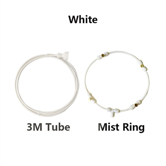Outdoor Misting Fan Kit for Patios with 4 Brass Nozzles and 10 ft Hose for 16 in Fans