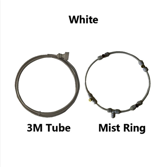 Outdoor Misting Fan Kit for Patios with 4 Brass Nozzles and 10 ft Hose for 16 in Fans