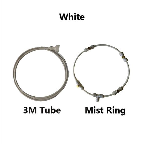 Outdoor Misting Fan Kit for Patios with 4 Brass Nozzles and 10 ft Hose for 16 in Fans