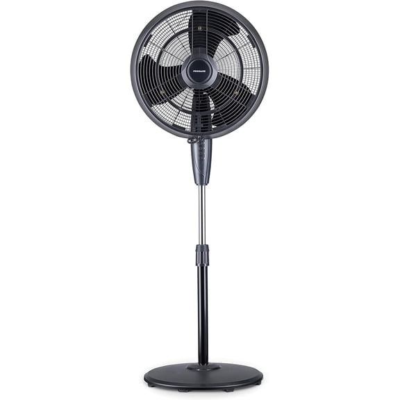 Outdoor Misting Fan and Pedestal Fan in Black, Cools 500 sq. ft. with 3 Fan Speeds and Wide - Angle Oscillation