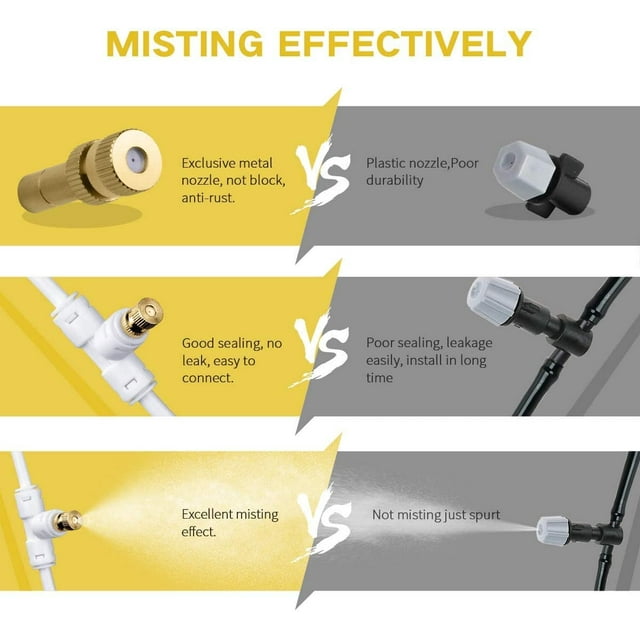 Outdoor Misting Misters Cooling System 26.3FT Misting Line For Patio
