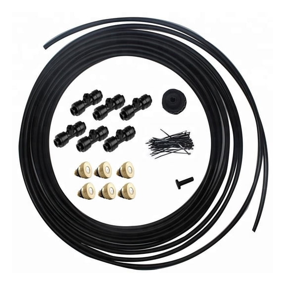 Outdoor Misting System Cooling Patio Watering Kit with Hose Spray Nozzles