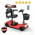 thumbnail image 1 of 4-Wheel Foldable Mobility Scooter for Seniors, Portable Electric Power Scooter with Stable Anti-Tip Wheels, Rear Brake Light, USB charging port,Supports 330 lbs,Travel Scooter,Red, 1 of 10