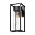 thumbnail image 1 of Outdoor Modern Wall Light, Exterior Wall Mount Lights, Outdoor Lighting Fixture, Porch Sconce Light with Seeded Glass, Lantern Lamp for Patio, Entryway,Garage (Black, 13"H), 1 of 5