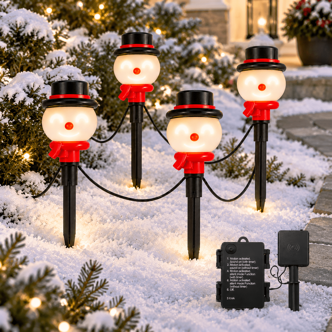 Outdoor Motion Activated Pathway Lights with Animated Smiley Face for ...