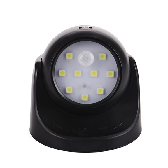 Outdoor Motion Sensor Light Battery Operated Wireless Spotlight Motion Detector Security Light Auto On Off for Sheltered Porch Stair Hallway Garage Wall Shed (1 Pack) black