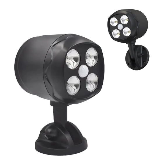 Outdoor Motion Sensor Light Battery Powered LED Spotlight, Waterproof Motion Detector Security Light 800 Lumen with Adjustable Heads Auto On Off for Porch Stair Hallway Garage Wall Shed
