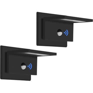 First Choice Lighting Black & Brushed Gold Motion Sensor Outdoor Wall Light - IP44