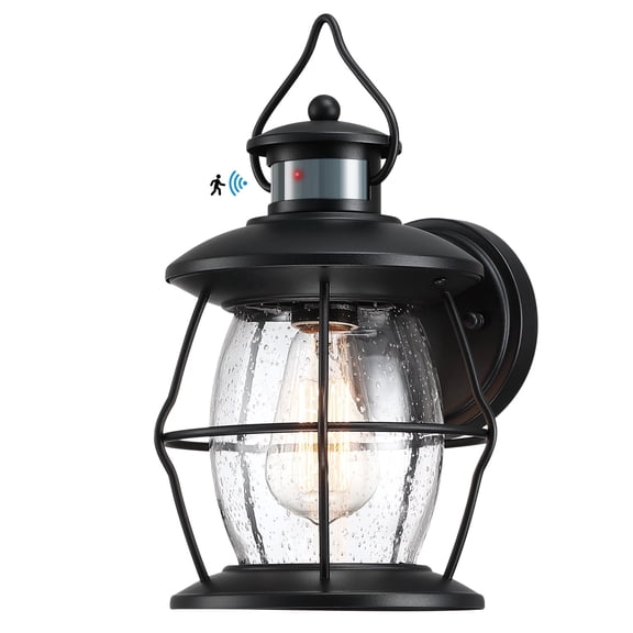 Outdoor Motion Wall Lights, Advanced Dusk to Dawn Exterior Lighting Fixtures Wall Sconce,Waterproof Porch Light for Entryway Garage Patio, PIR Motion Activated (Black)