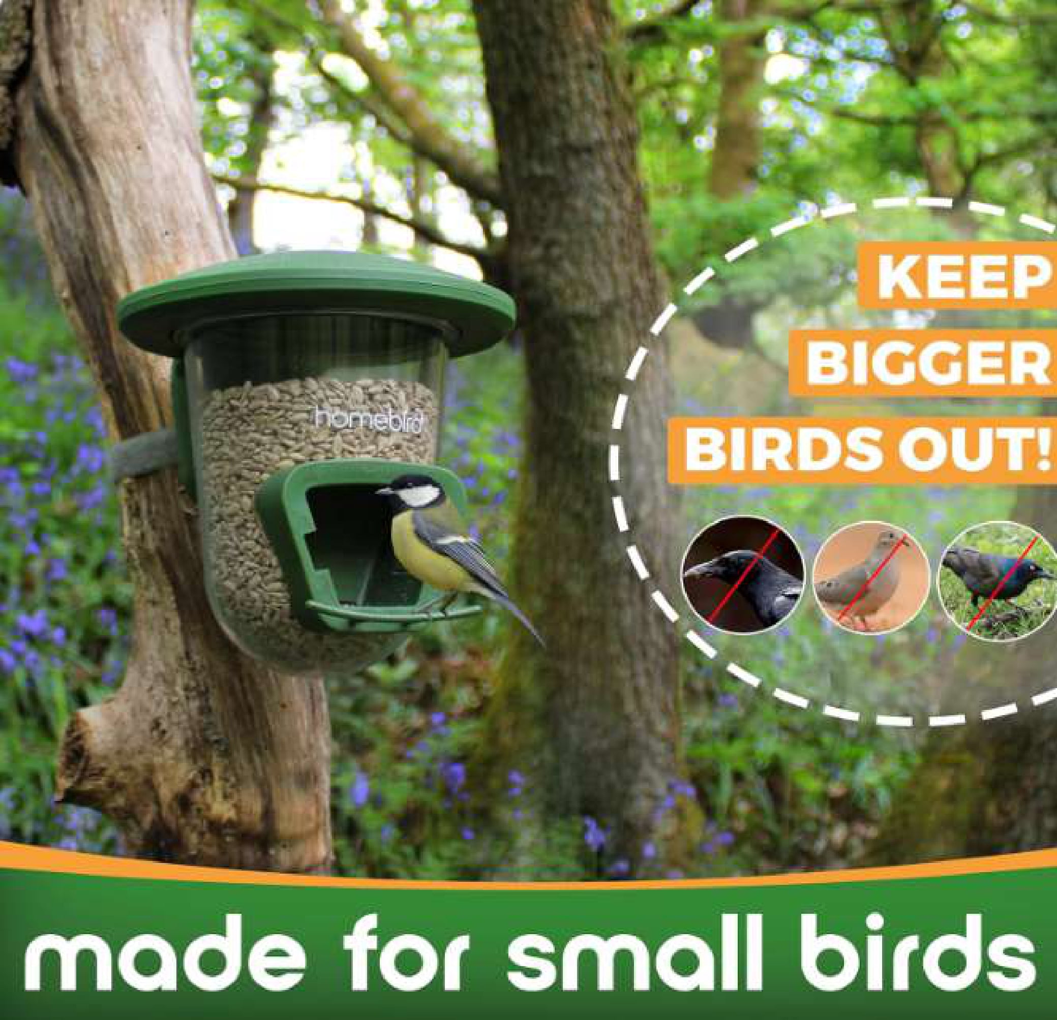 Outdoor Mountable Bird Feeder for Mounting Fences, Trees, Posts, Perches, Balcony, Walls, etc.