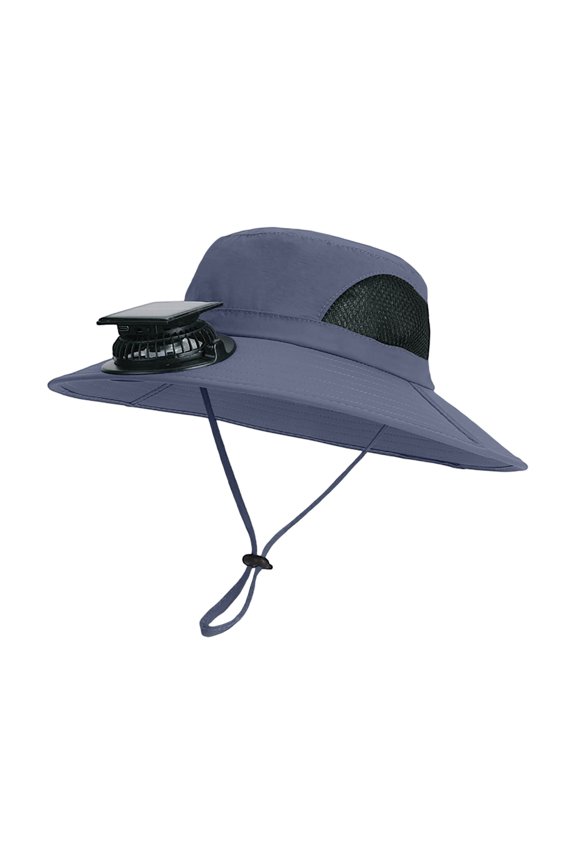 Outdoor Mountaineering Fishing Sun Hat for Men Women Wide Brim Sun Protection Cap with Large Solar Fan Integrated Cooling System for Hiking Camping and Gardening Everyday Casual Apparel Gear