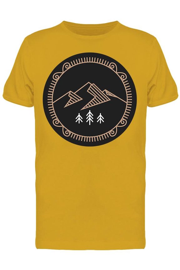 Outdoor Mountains Linear Style T-Shirt Men -Image by Shutterstock, Male 3X-Large