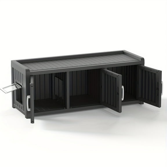 Outdoor Multi-Door Cat House, Windproof Rainproof Sunproof Shelter with Excellent Ventilation, Spacious Stray Cat Bed for Indoor Outdoor Use, Halloween Christmas Thanksgiving Pet Gift