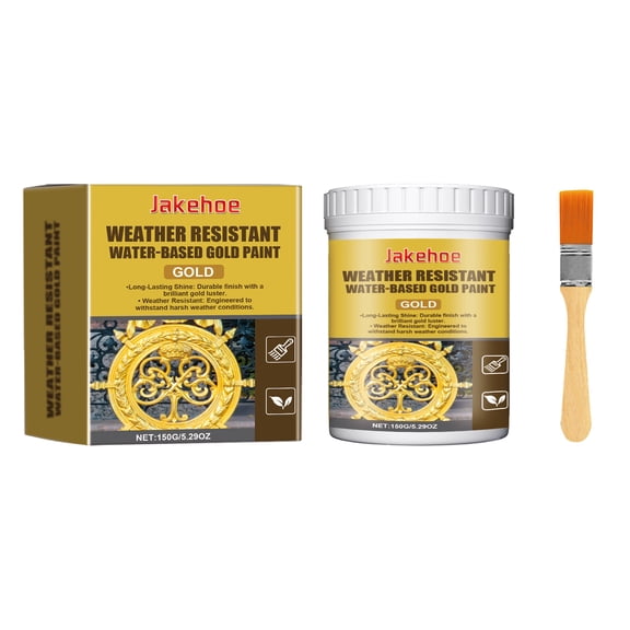 Outdoor Multi-Surface Coating Gold Leaf Effect Weather Resistant Water-Based Gold Paint
