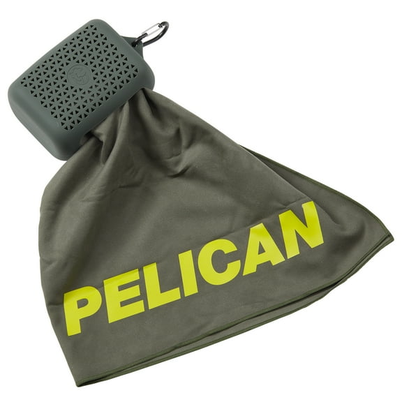 Pelican Outdoor Camping Towel w/ Carry Case - Multi-Use Ultra Absorbent Microfiber Towel - Olive Drab
