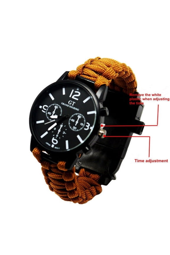 Outdoor Multi function Camping Survival Watch Bracelet Tools With LED Light