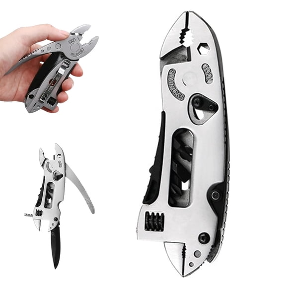 Outdoor Multi-purpose Tool Pliers, Stainless Steel Multi Tool Camping Tool, Self-locking Multitool Pliers with Safety Lock (1pcs)
