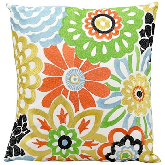 Outdoor Multicolor Gold Flower Pillow