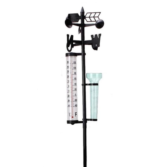 Outdoor Multifunction Thermometer Rain Gauge Weathervane Weather Station,3 in one Wind speed Rainfall Monitoring