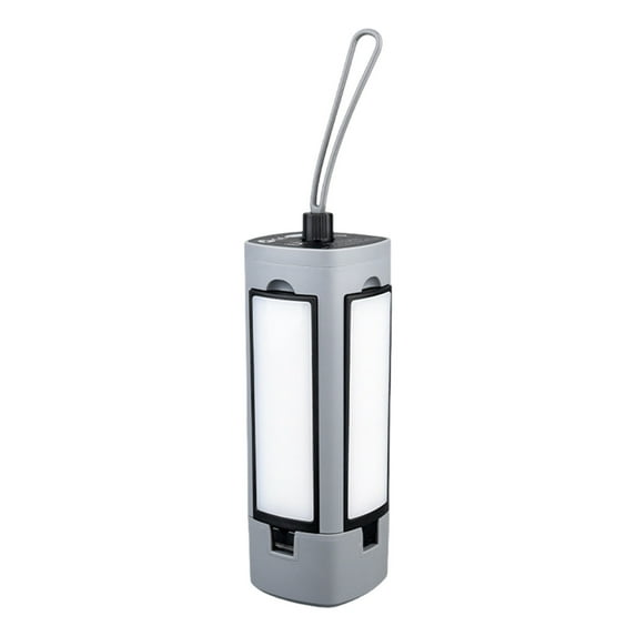 Outdoor Multifunctional Camping Light Rechargeable Telescopic Flashlight | Waterproof Hanging Light 3 Modes Adjustable with Magnetic Base & USB-C Charging (Gray/Beige 0.66lb)