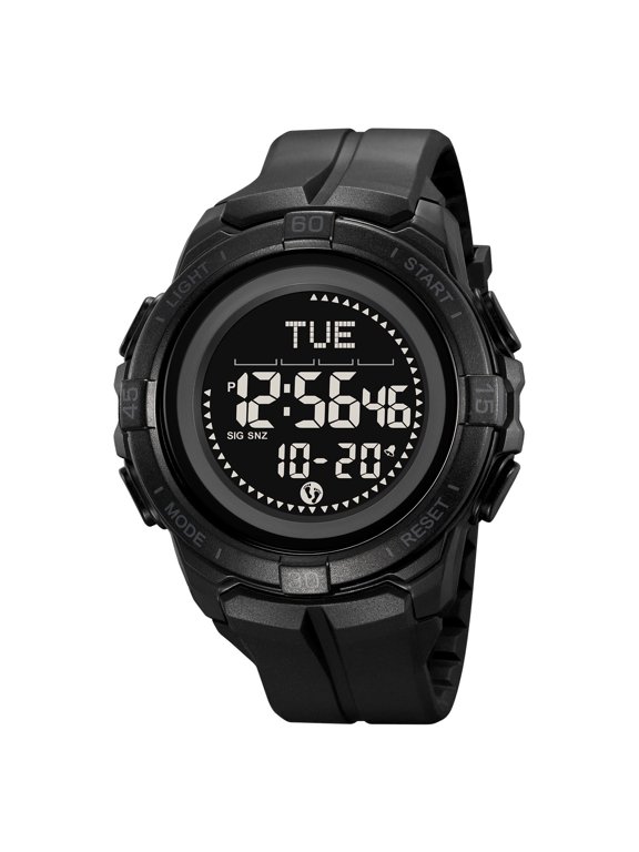 Outdoor Multifunctional Digital Watch | 50M Water Resistant, Pedometer, Altimeter, Barometer, Stopwatch, , ABS Case, Durable TPU Strap, Green/Black, Hiking Camping