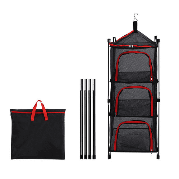 Outdoor Multifunctional Folding Sun Drying Net, Fish Drying Net, Camping Fruit and Vegetable Hanging Sun Drying Net with Bracket To Prevent Mosquitoes and Insects