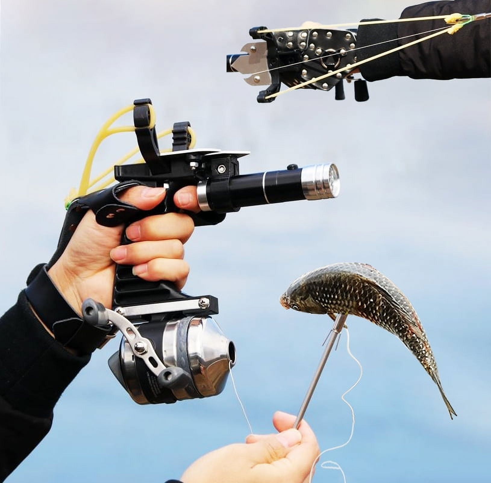 Outdoor Multifunctional Hunting Slingshot Set with Fishing Wheel for  Fishing Slingshot