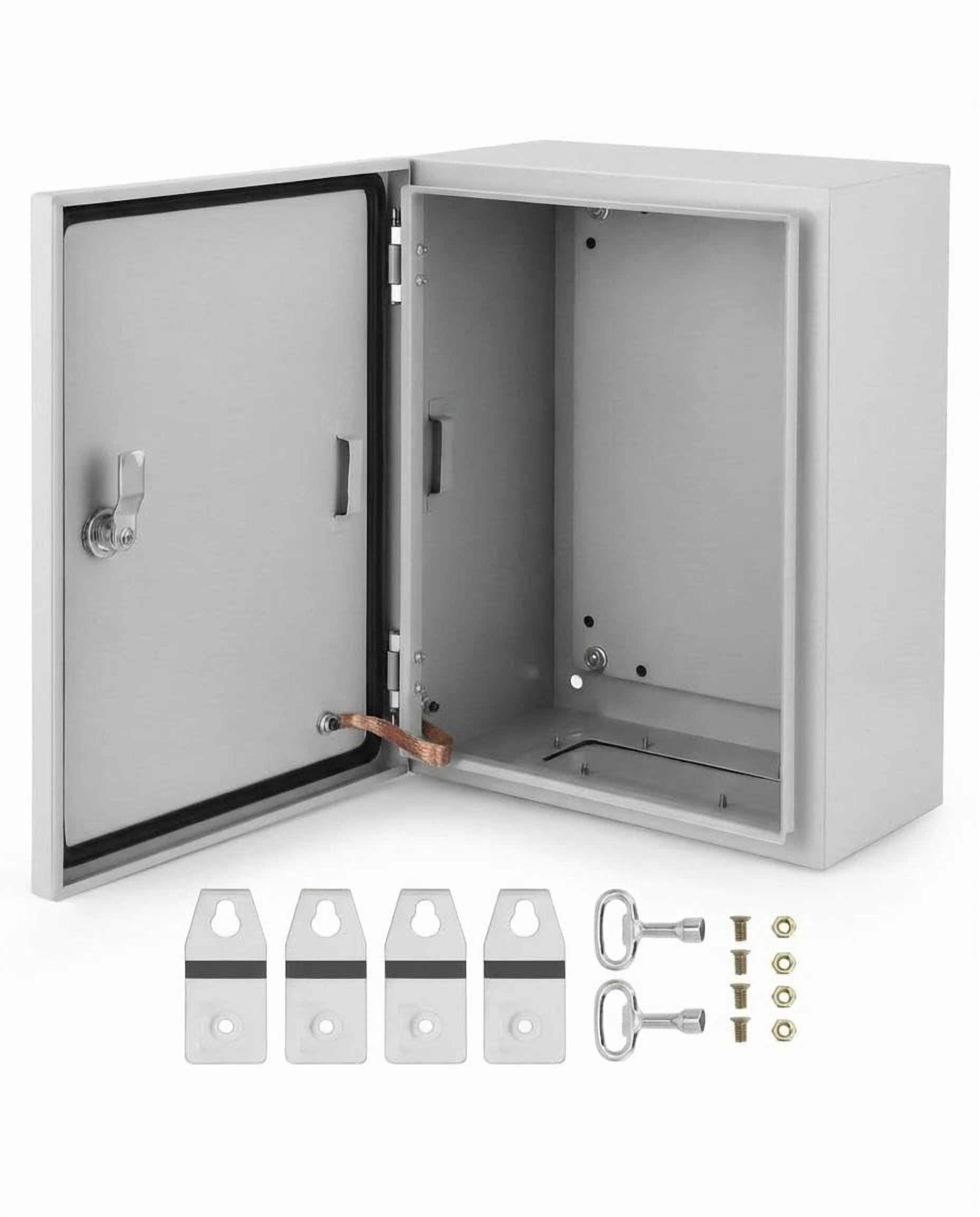 Outdoor NEMA Steel Enclosure, 16x12x6 NEMA 4X Steel Electrical Box, IP66 Waterproof & Dustproof, Outdoor/Indoor Electrical Junction Box