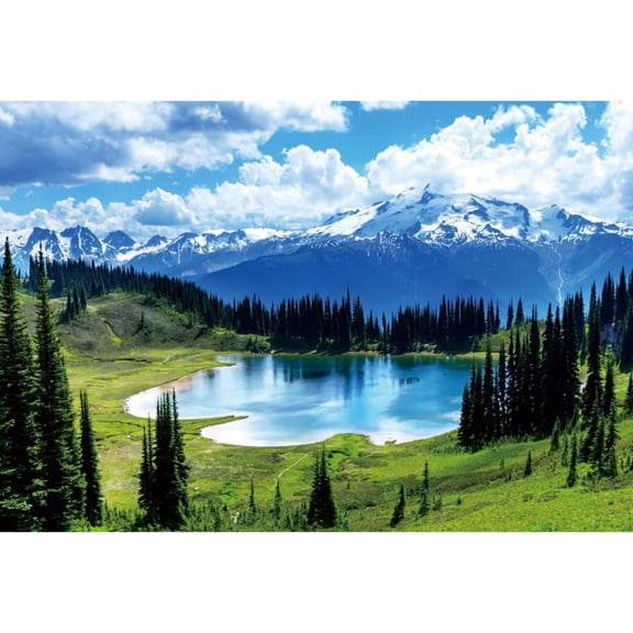 Outdoor Nature Scenery Backdrop Lake Mountains Forest Photography Background Pine Blue Sky Spring Party Decorations Banner Supplies Photo Booth Props