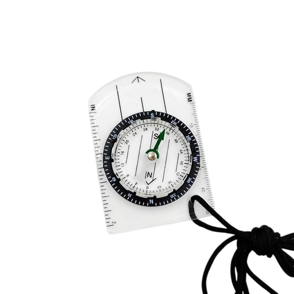 Outdoor Navigation Compass, Mini Acrylic Hiking Compass, Portable Survival Compass, Durable Map Scale Lanyard, Accurate Orienteering Tool for Adventurers