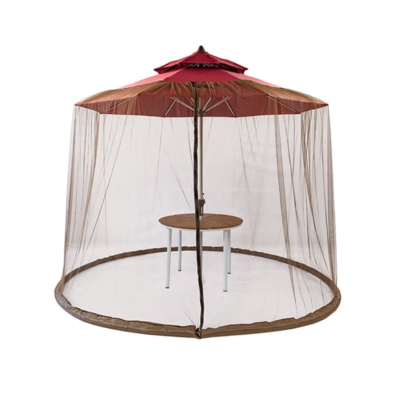 "Outdoor Net 118" Round Polyester Screen For Patio Umbrellas (Black/Brown/Khaki/White) Breathable Sunshade With Fits Straight & Banana Umbrel Flower Shield Chairs Covers Shade for Crop Cover for